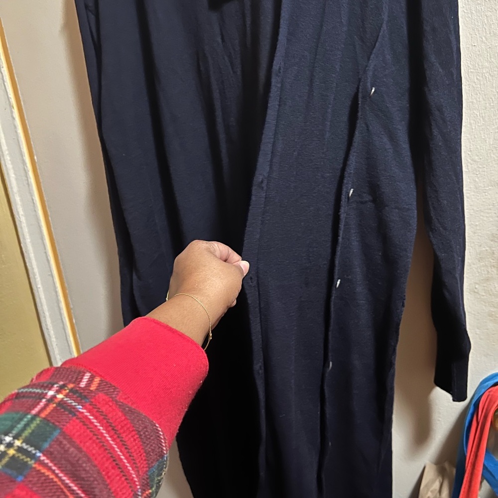 Zara Dark Blue Buttoned Dress - Picture 3 of 5